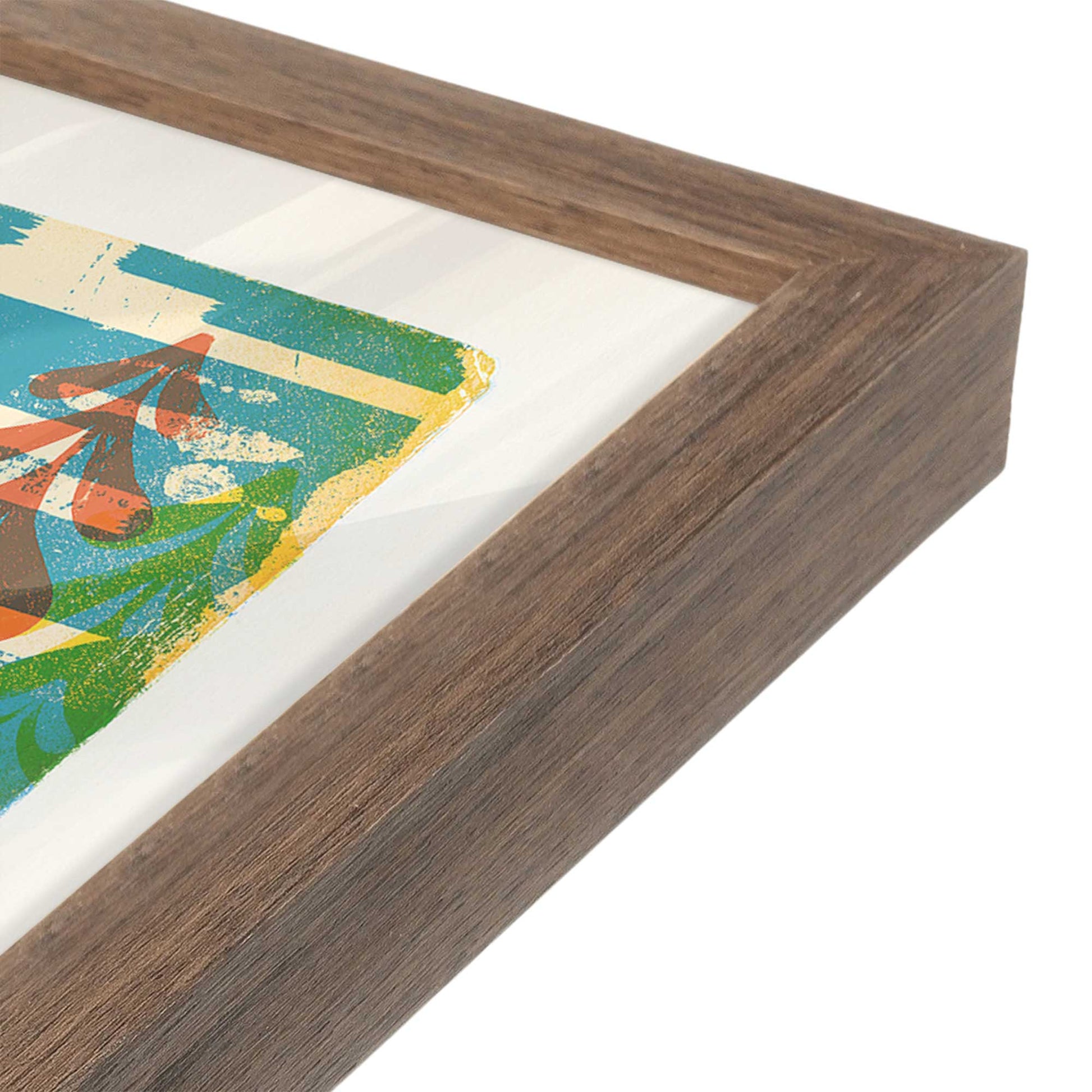 [Color:Walnut], Picture of art in a Walnut frame at an angle