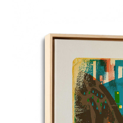 [Color:American Maple], Picture of art in a American Maple frame at an angle