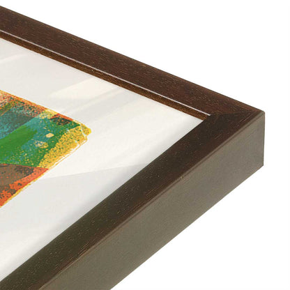 [Color:Brown], Picture of art in a Brown frame at an angle