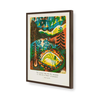 [Color:Brown], Picture of art in a Brown frame of the corner