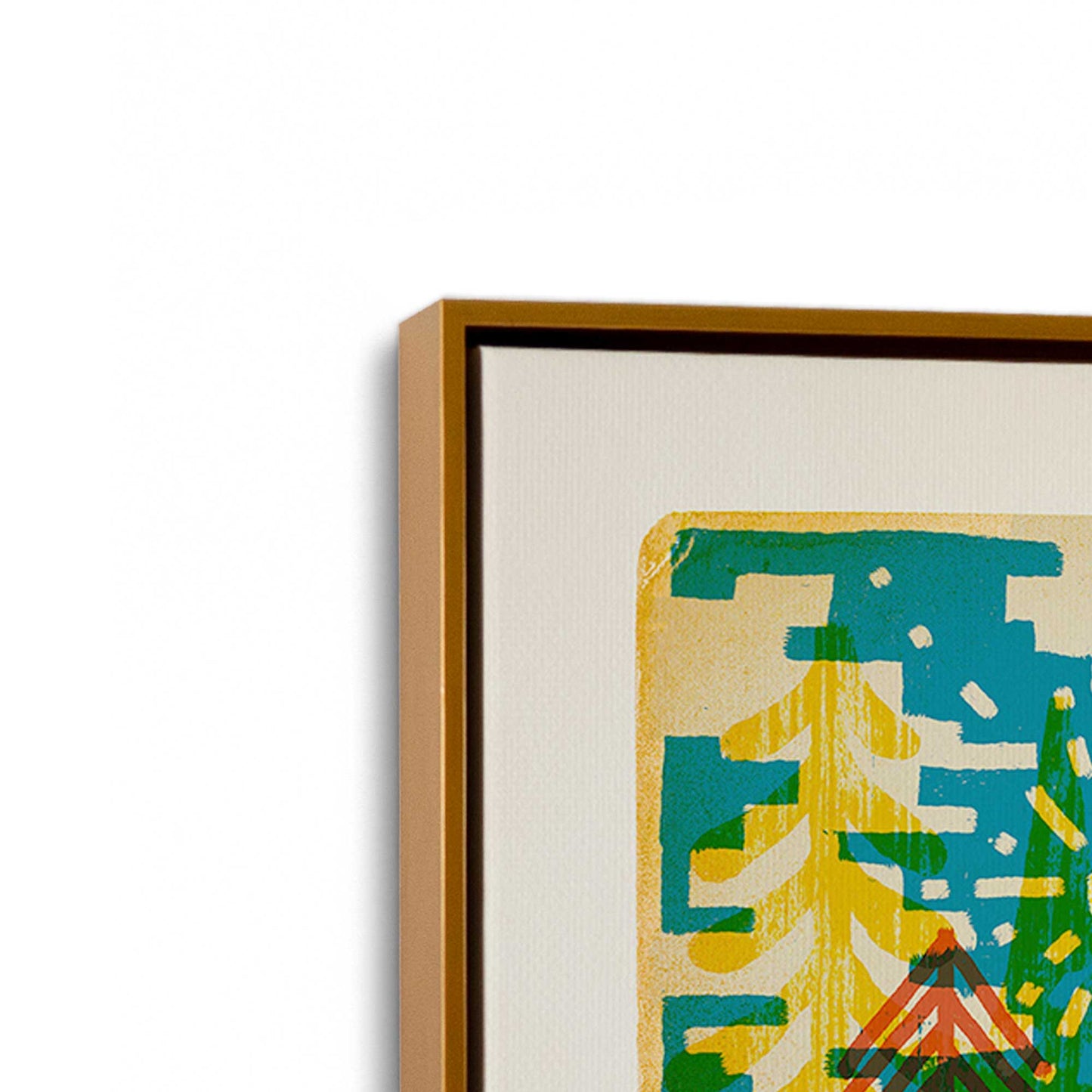 [Color:Polished Gold], Picture of art in a Polished Gold frame at an angle