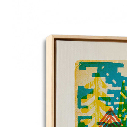 [Color:American Maple], Picture of art in a American Maple frame at an angle