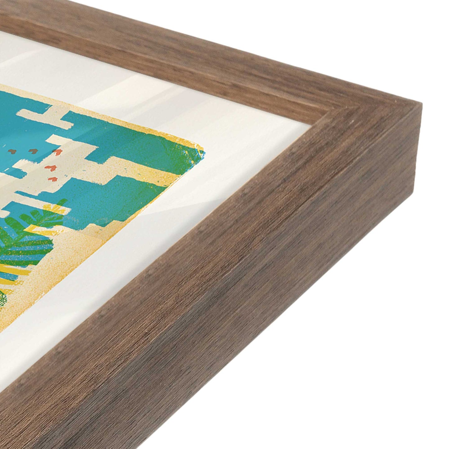 [Color:Walnut], Picture of art in a Walnut frame at an angle
