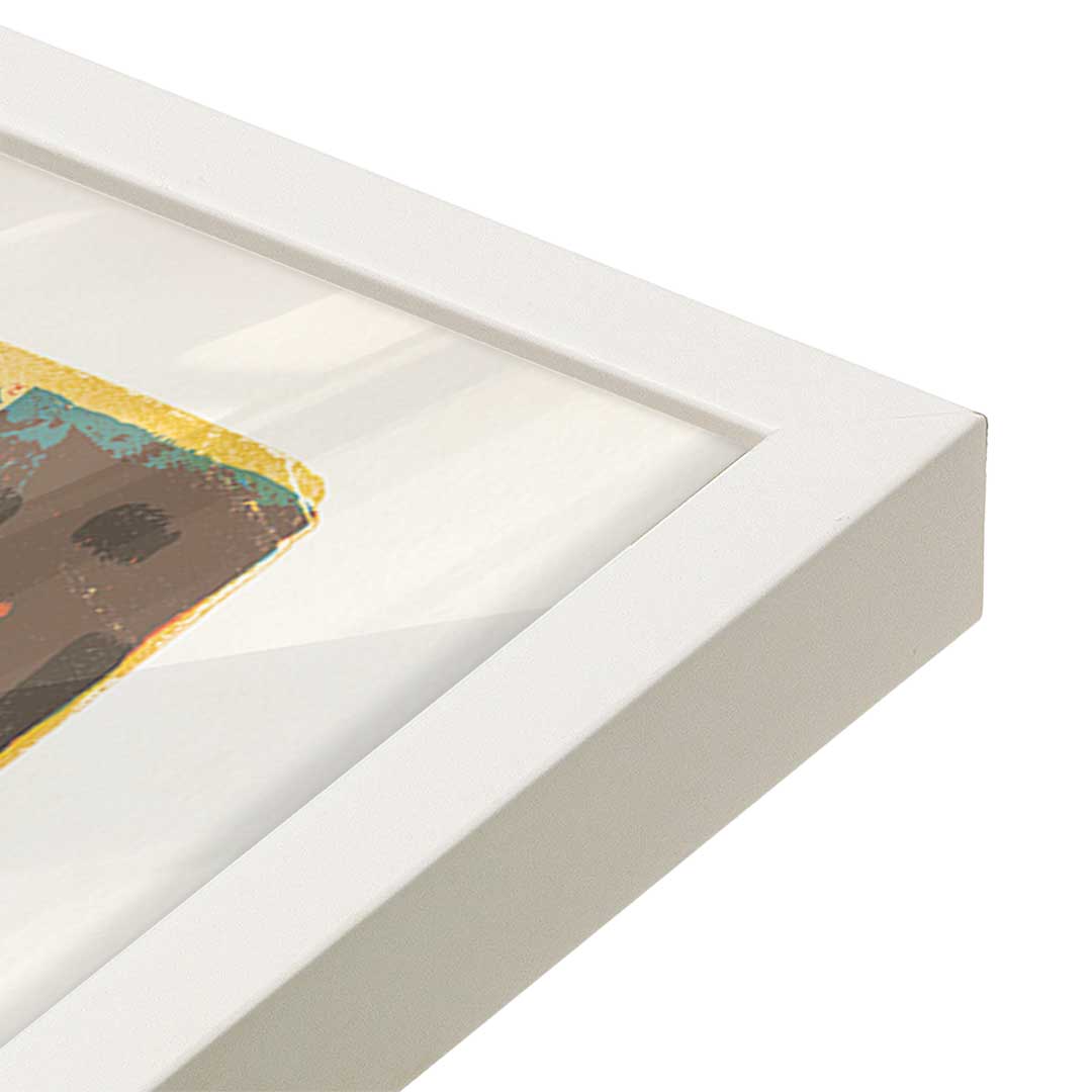 [Color:Opaque White], Picture of art in a Opaque White frame at an angle