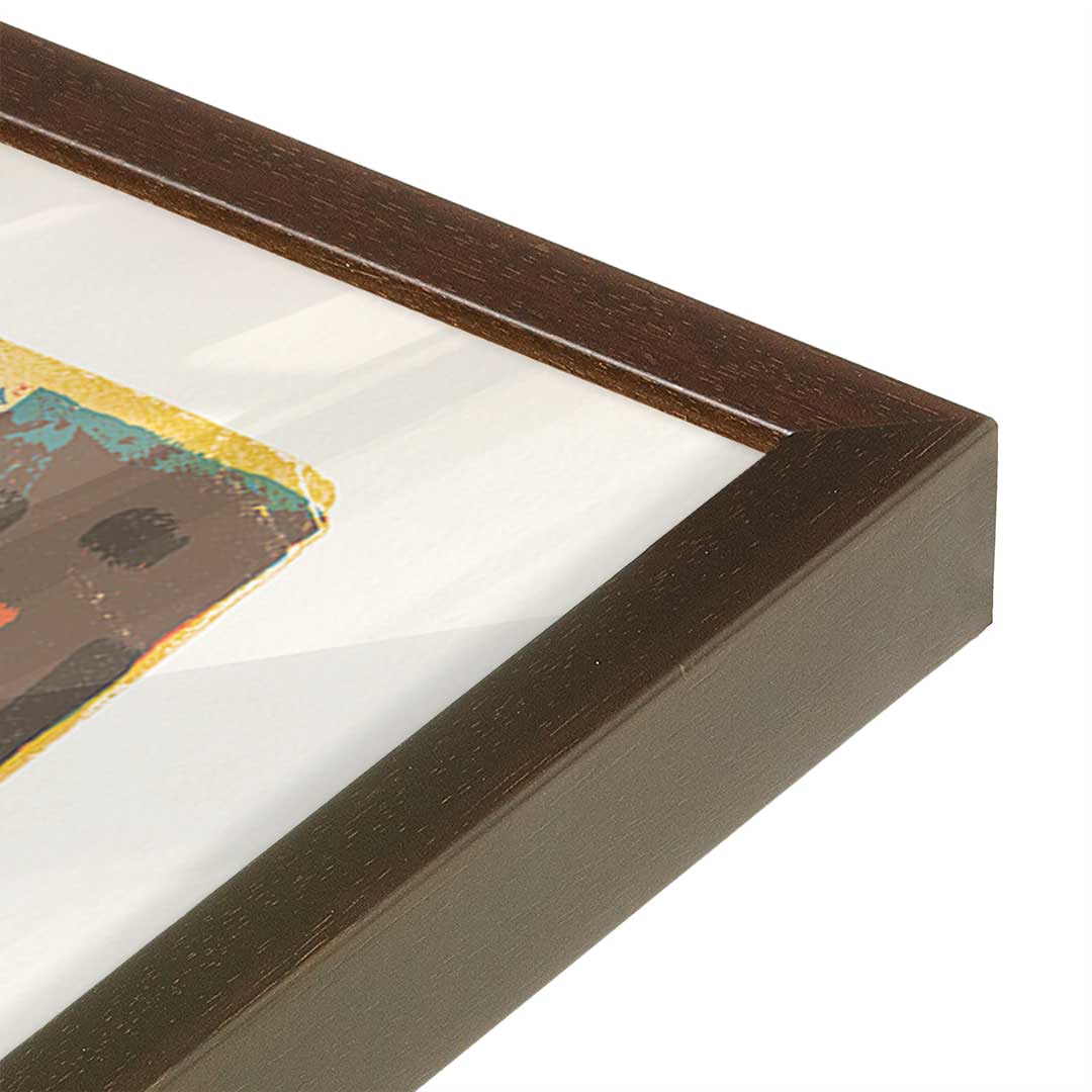 [Color:Belvinder Brown], Picture of art in a Belvinder Brown frame at an angle
