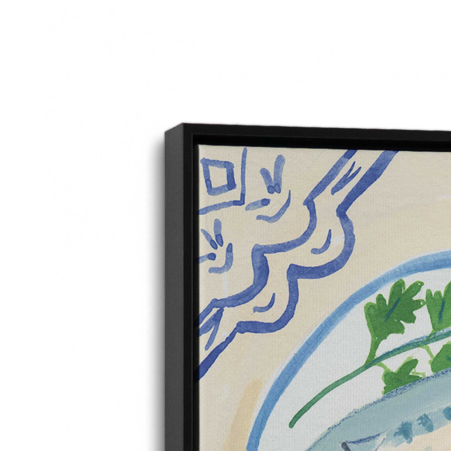 [Color:Satin Black], Picture of art in a Satin Black frame at an angle