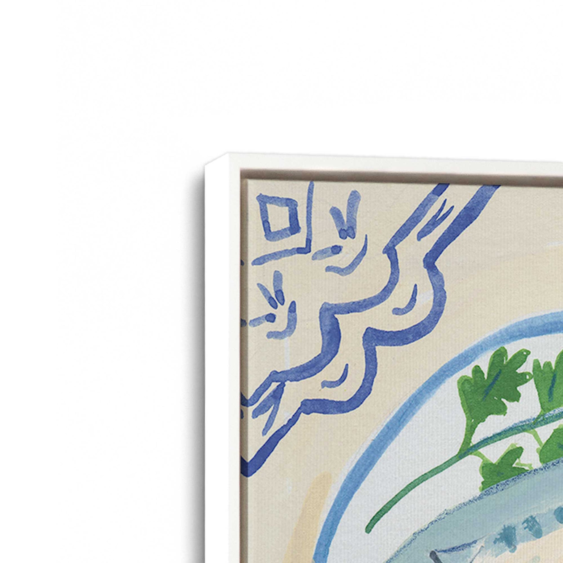[Color:Opaque White], Picture of art in a White frame at an angle