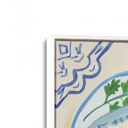 [Color:Opaque White], Picture of art in a White frame at an angle