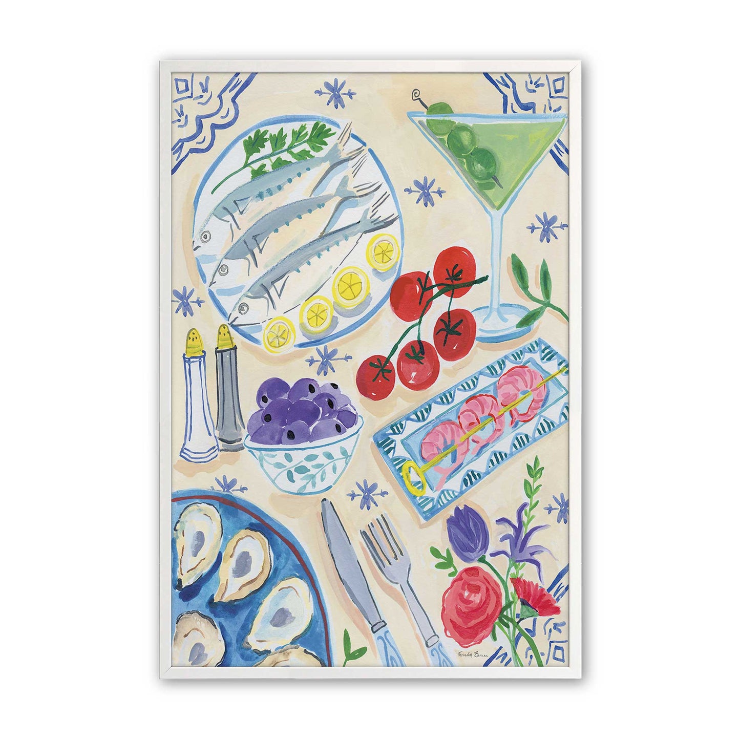 [Color:Opaque White], Picture of art in a Opaque White frame