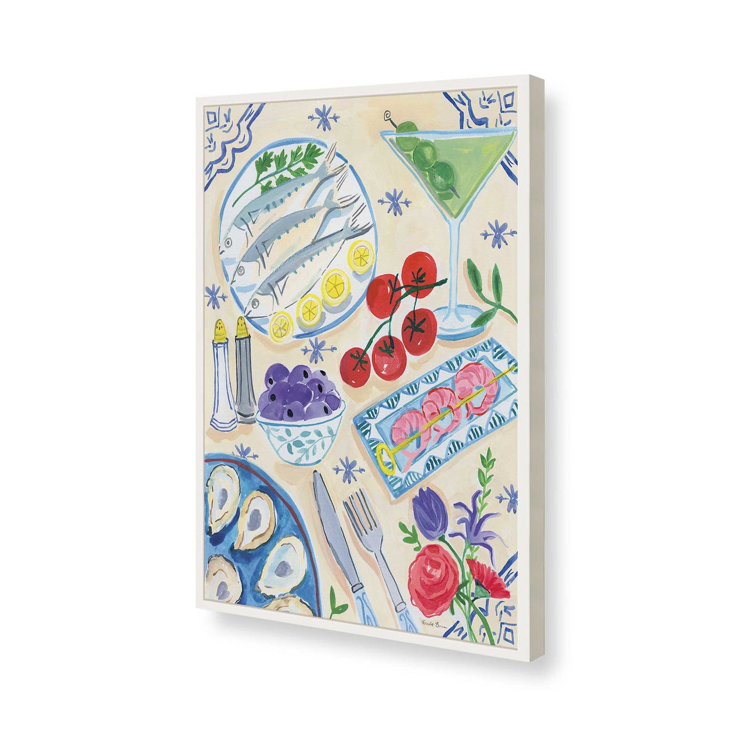 [Color:Opaque White], Picture of art in a Opaque White frame of the corner