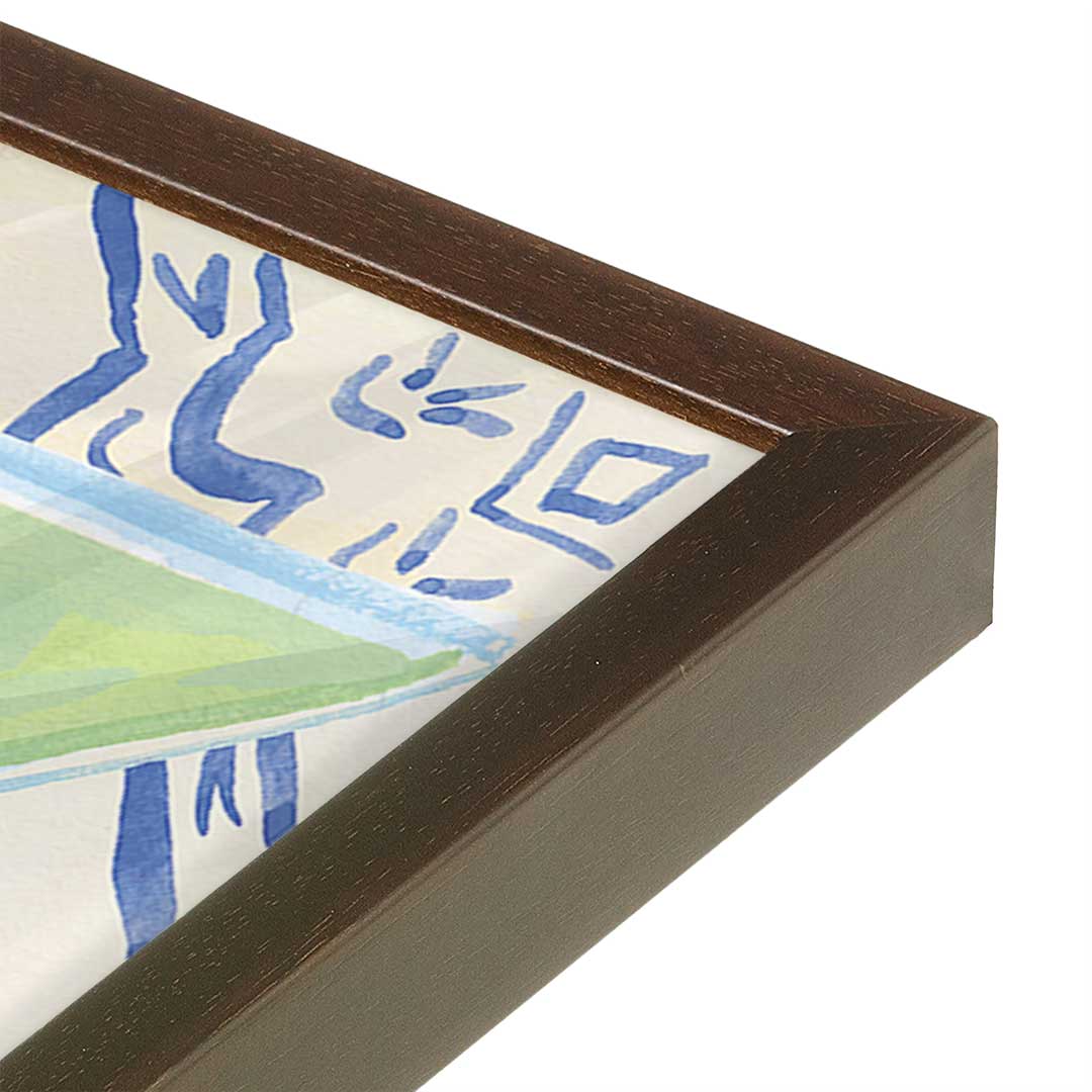 [Color:Brown], Picture of art in a Brown frame at an angle
