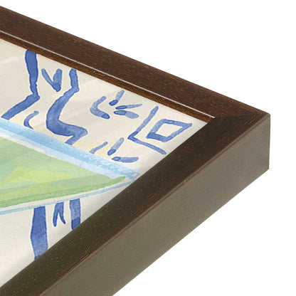 [Color:Brown], Picture of art in a Brown frame at an angle