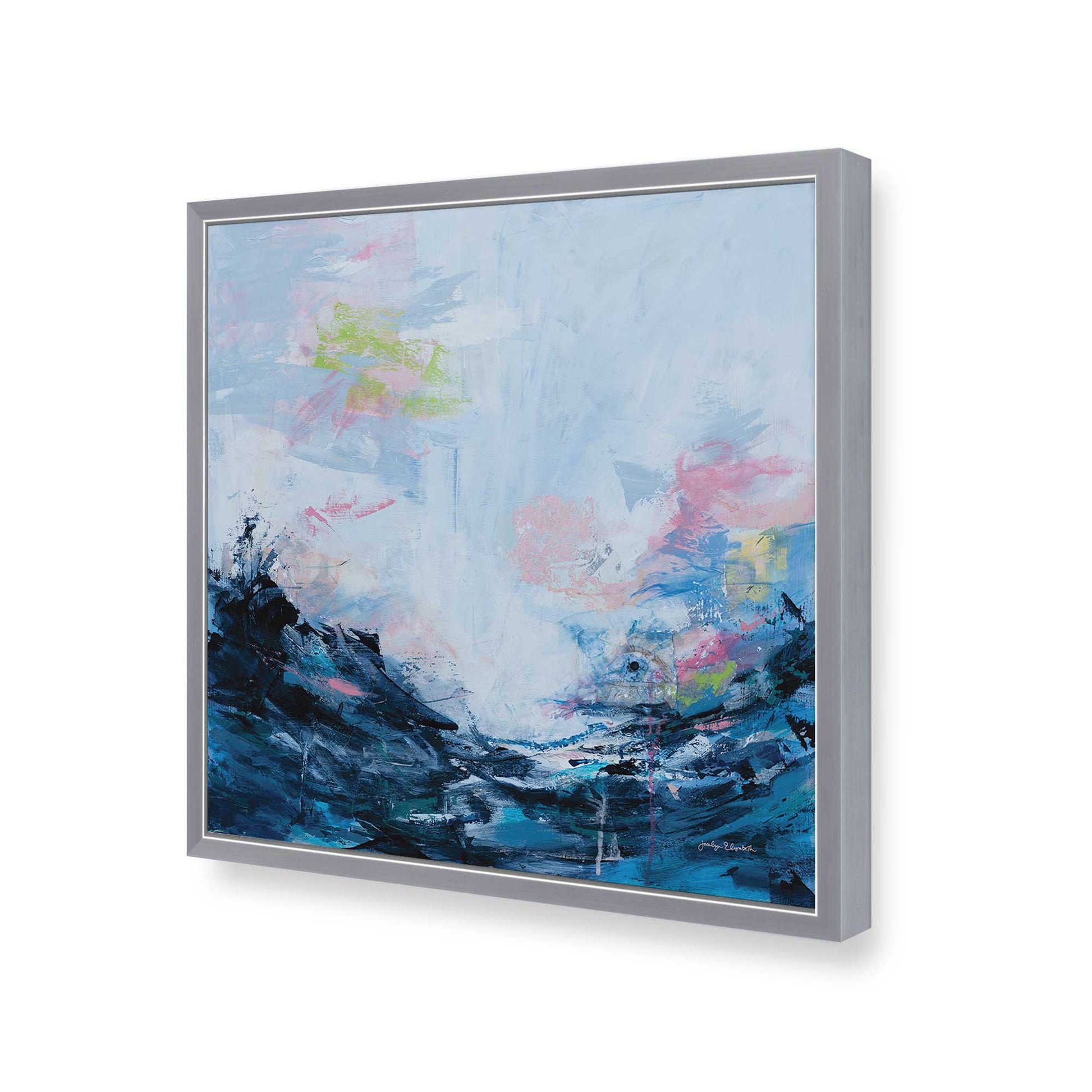 [Color:Polished Chrome], Picture of art in a Polished Chrome frame of the corner