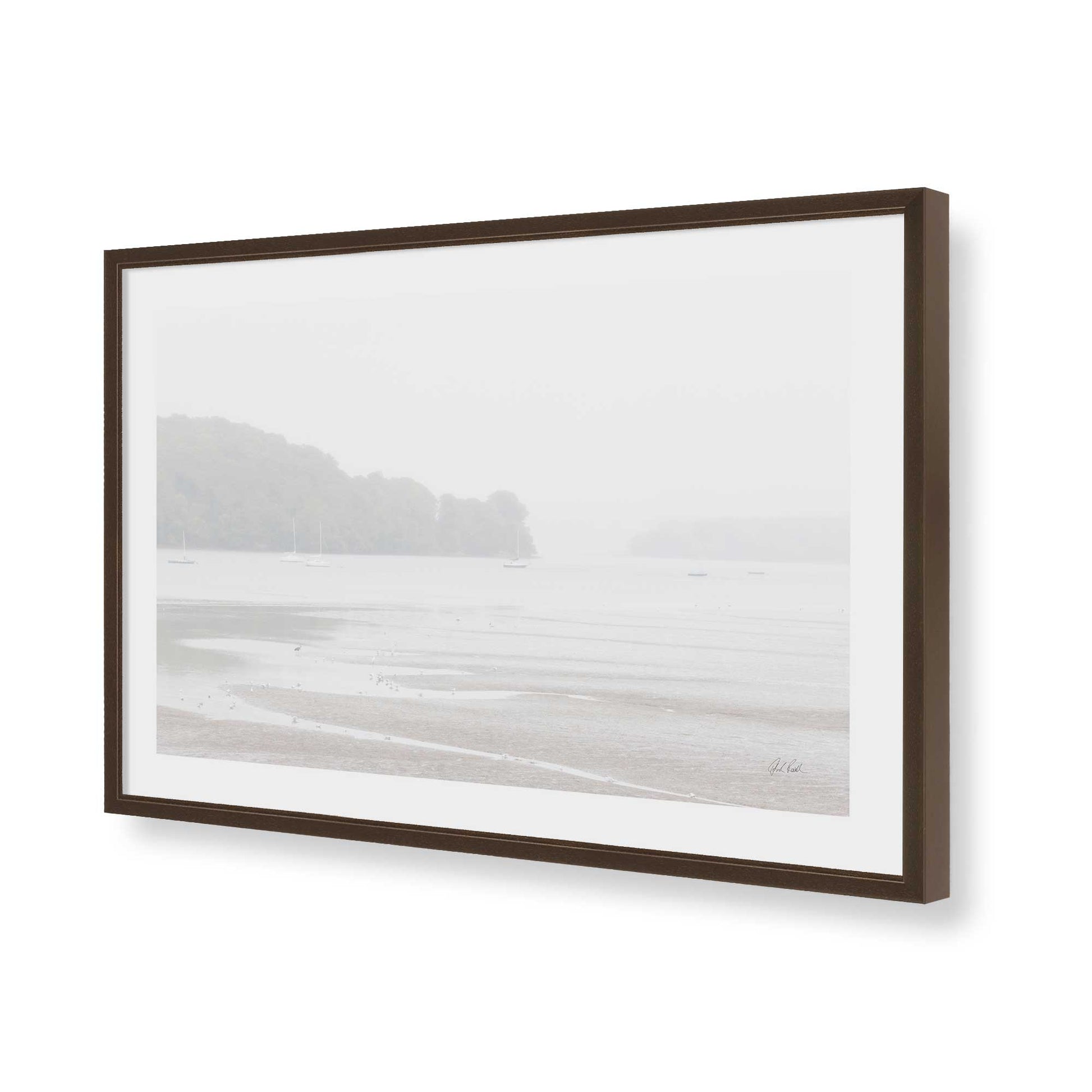[Color:Brown], Picture of art in a Brown frame of the corner