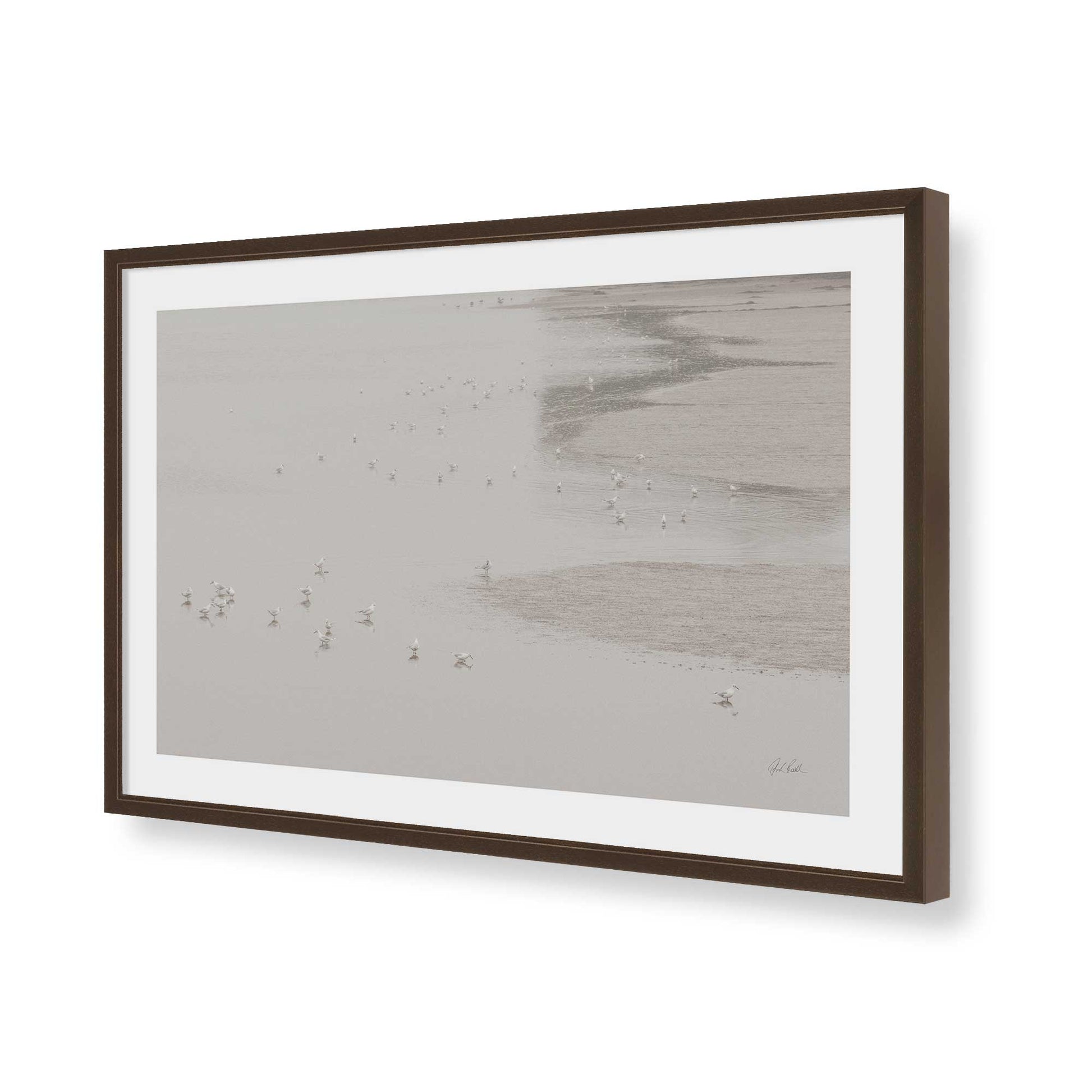 [Color:Brown], Picture of art in a Brown frame of the corner