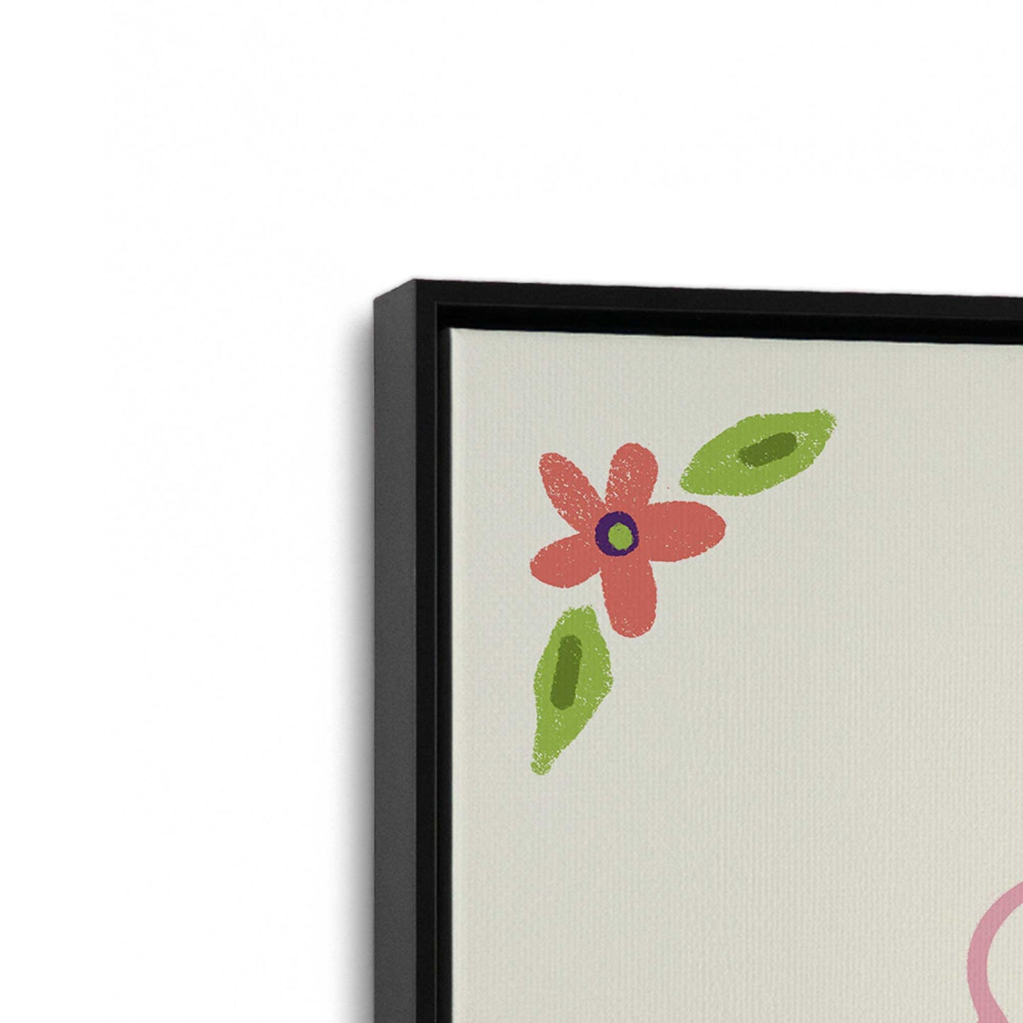[Color:Satin Black], Picture of art in a Satin Black frame at an angle