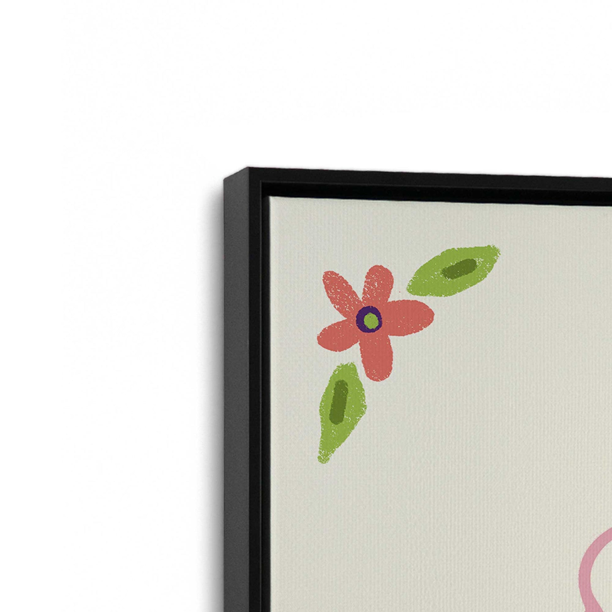 [Color:Satin Black], Picture of art in a Satin Black frame at an angle