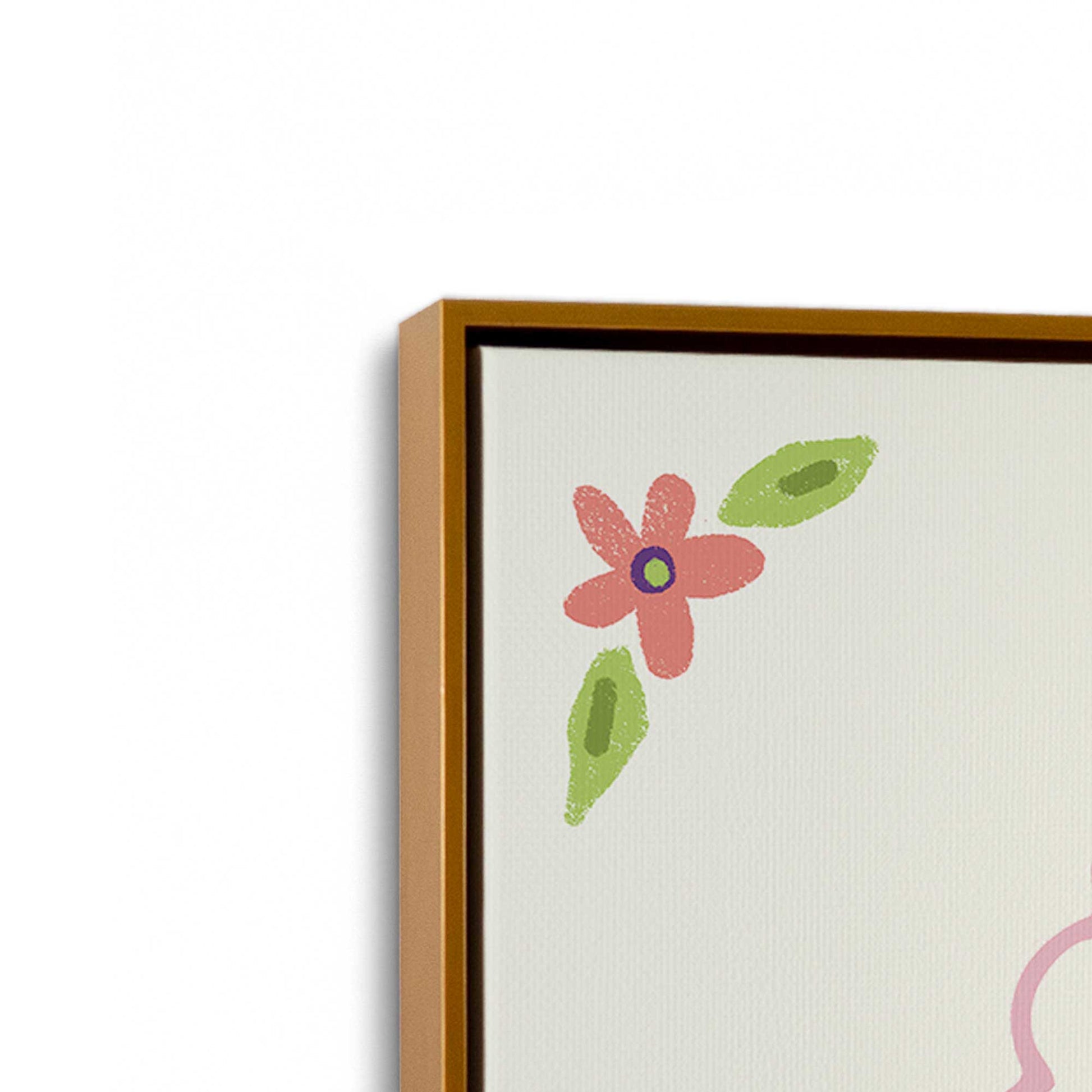 [Color:Polished Gold], Picture of art in a Polished Gold frame at an angle