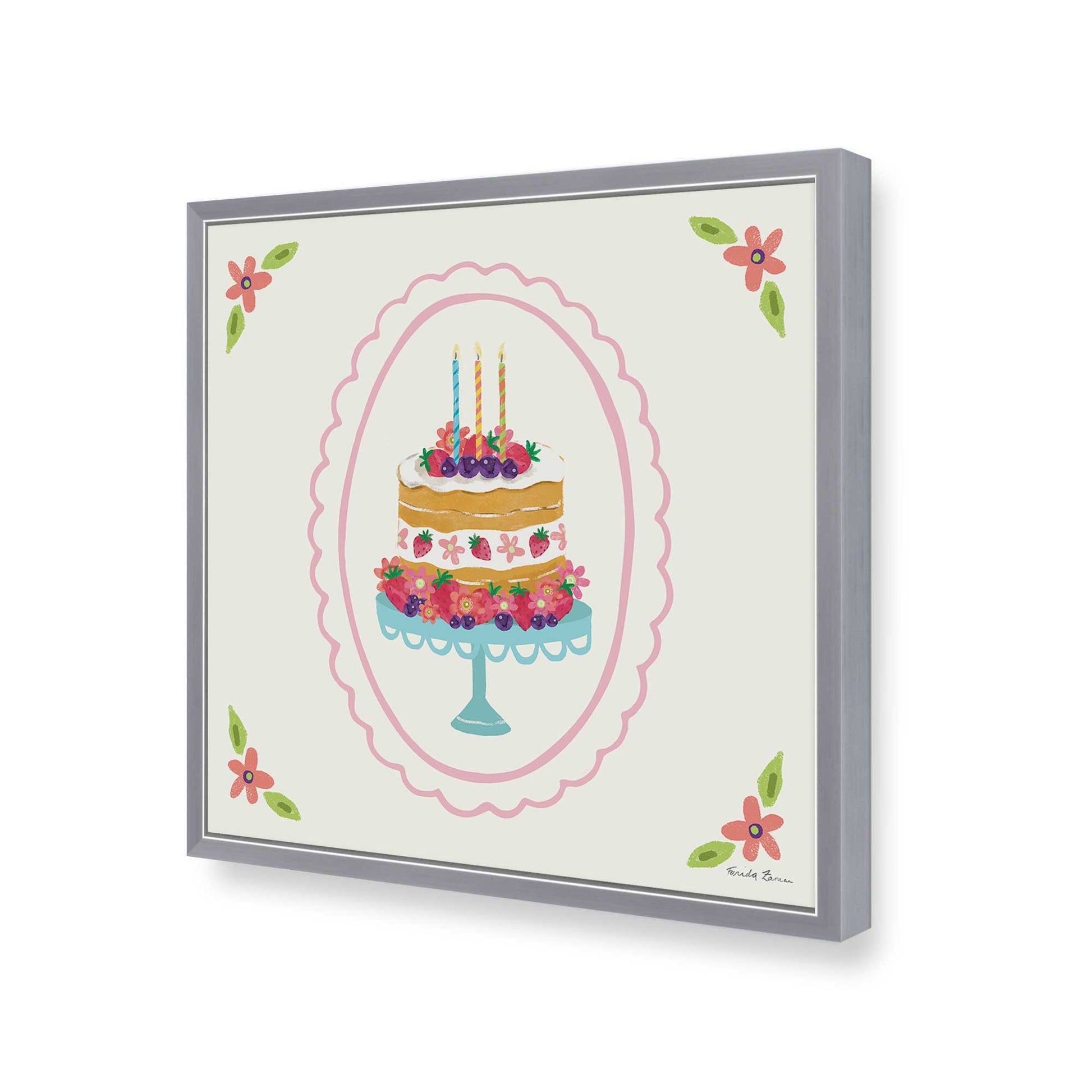 [Color:Polished Chrome], Picture of art in a Polished Chrome frame of the corner