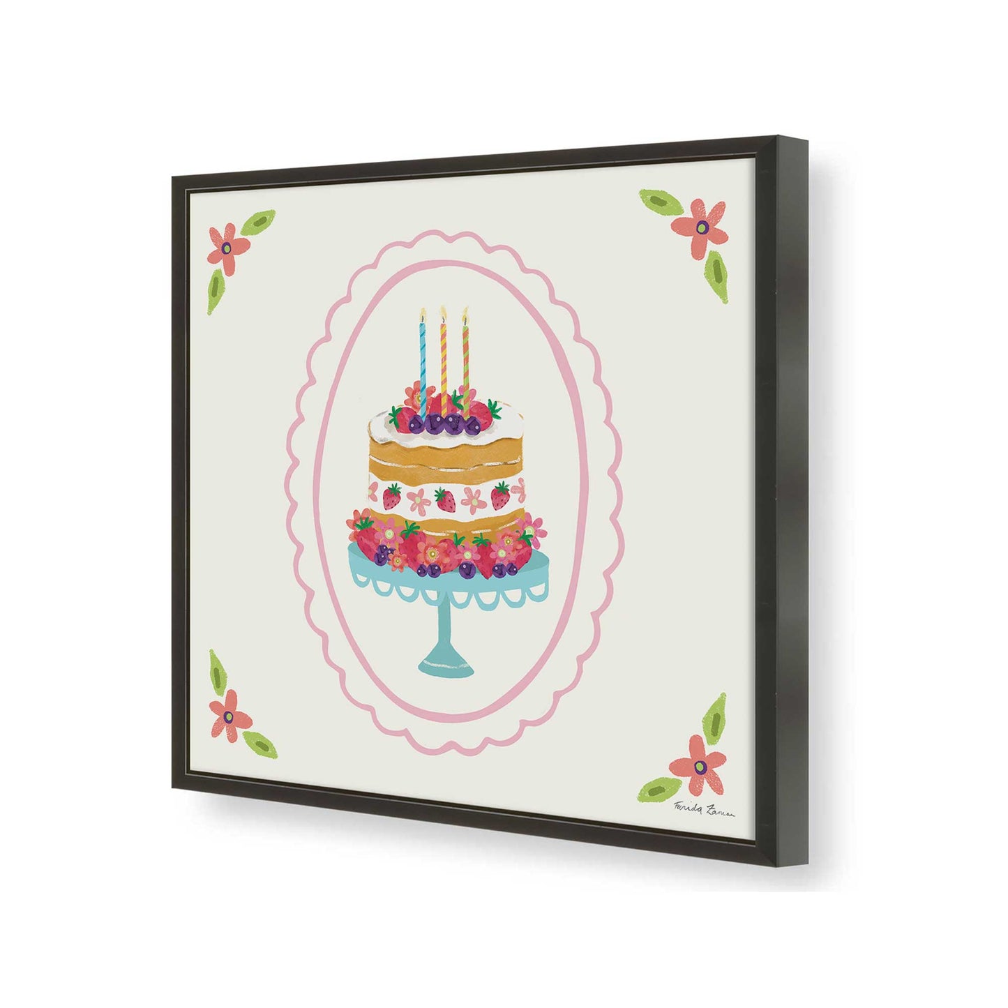 [Color:Satin Black], Picture of art in a Satin Black frame of the corner