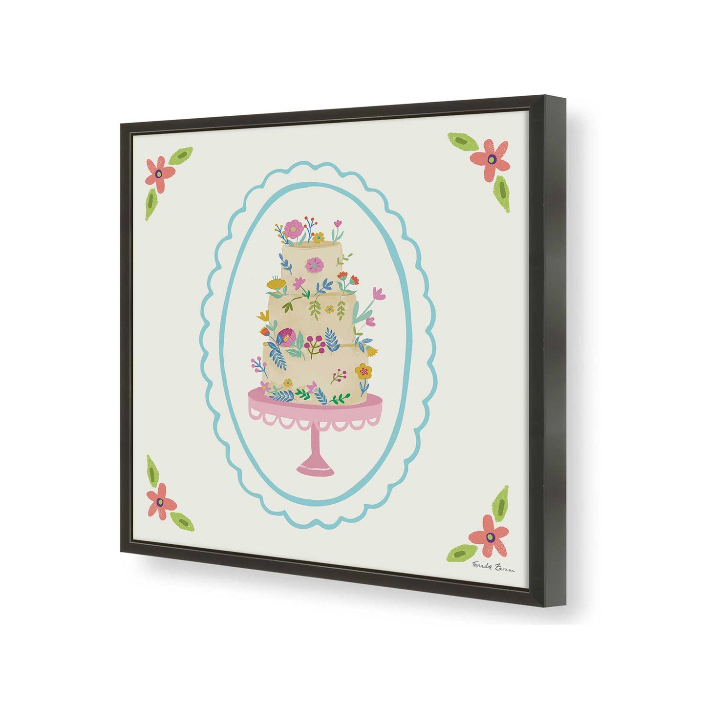 [Color:Satin Black], Picture of art in a Satin Black frame of the corner