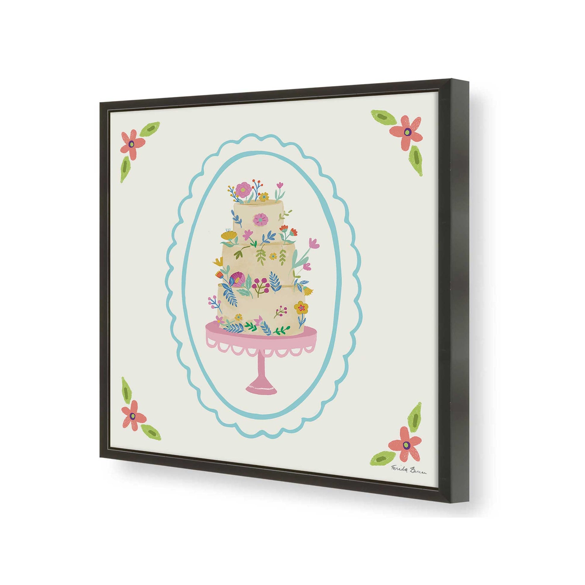 [Color:Satin Black], Picture of art in a Satin Black frame of the corner