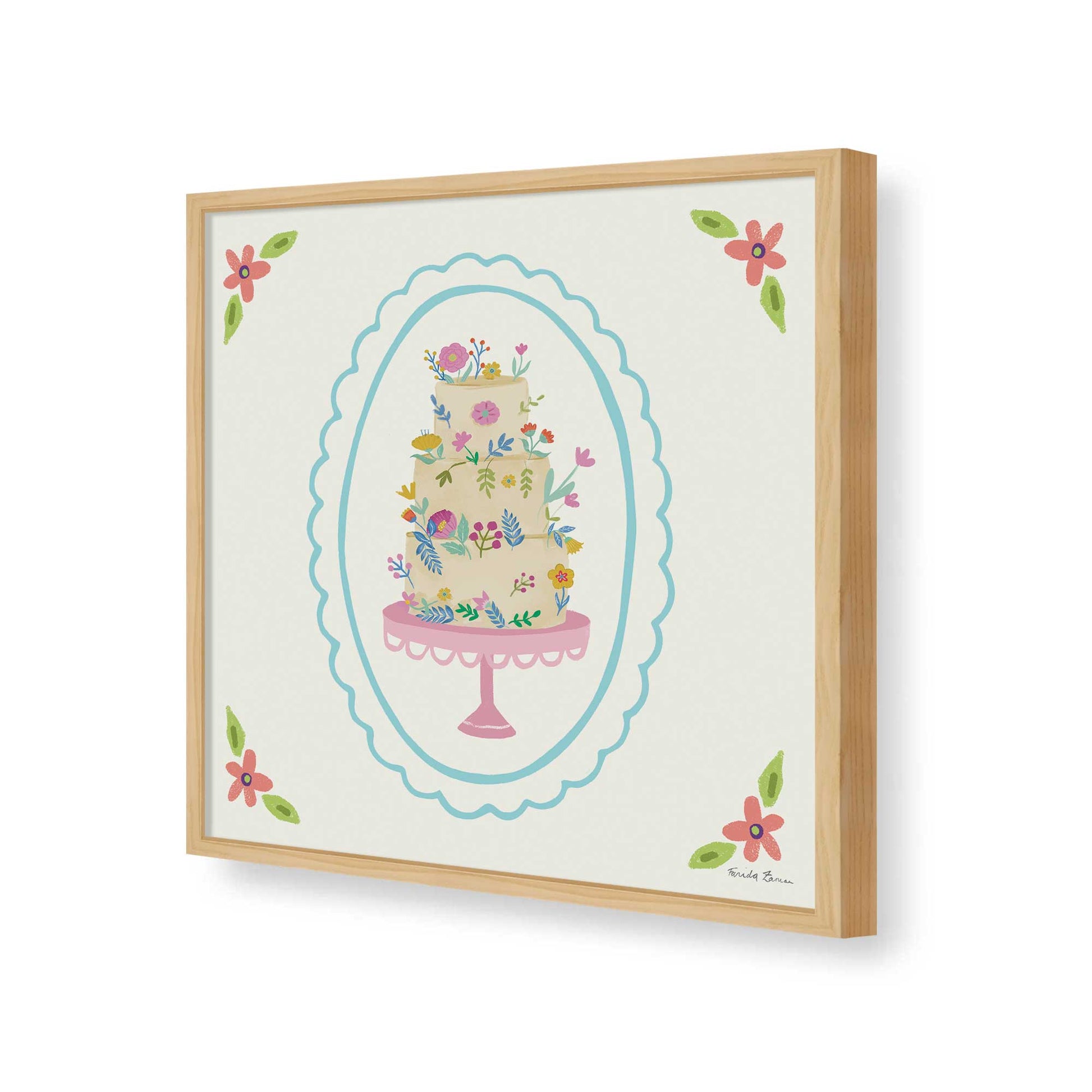[Color:American Maple], Picture of art in a American Maple frame of the corner