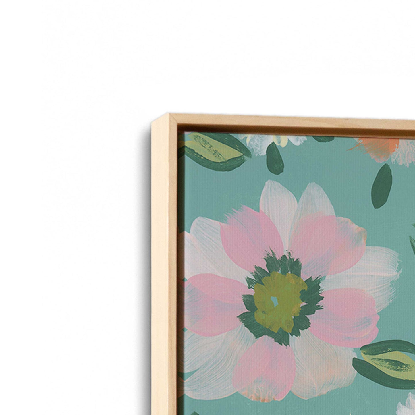 [Color:American Maple], Picture of art in a American Maple frame at an angle