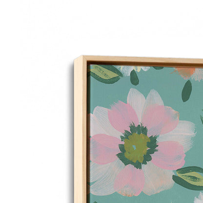 [Color:American Maple], Picture of art in a American Maple frame at an angle