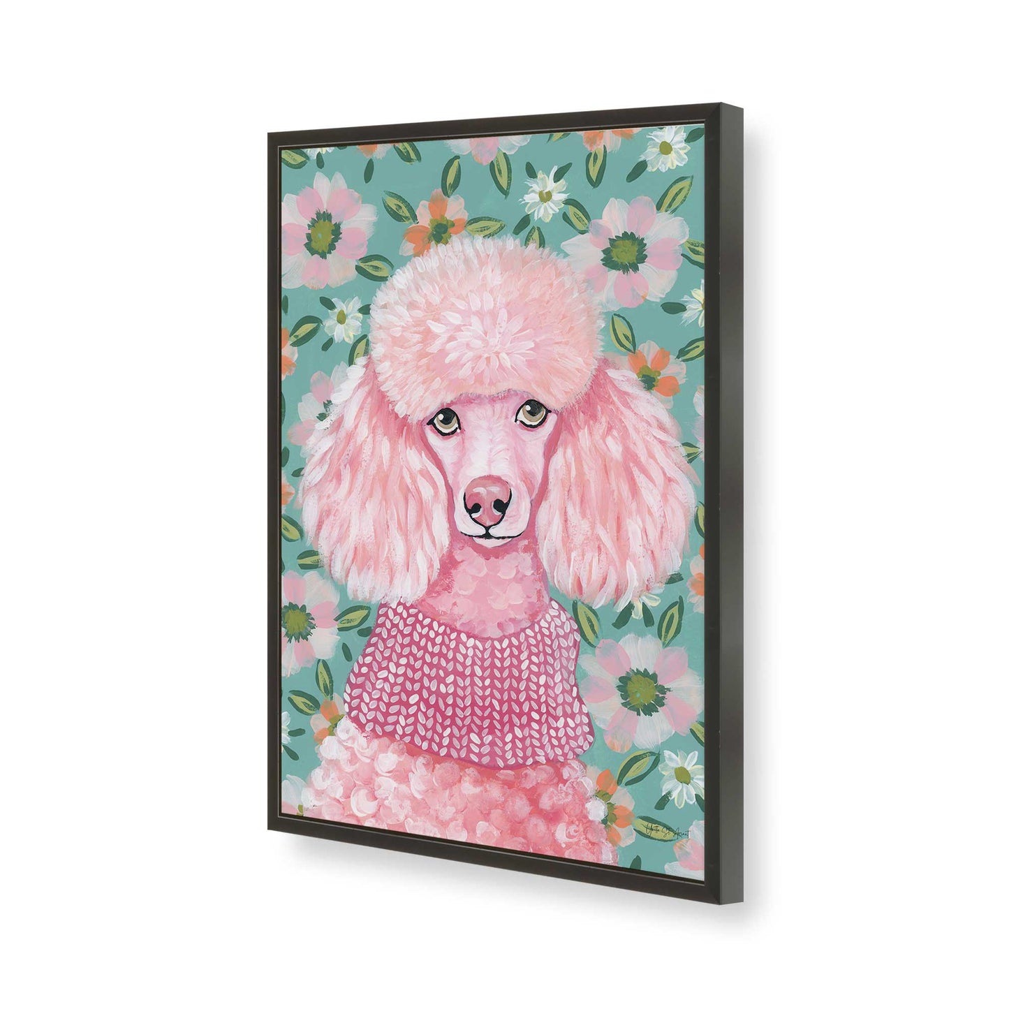 [Color:Satin Black], Picture of art in a Satin Black frame of the corner