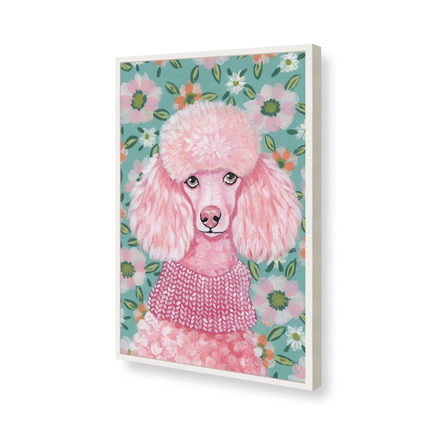 [Color:Opaque White], Picture of art in a Opaque White frame of the corner