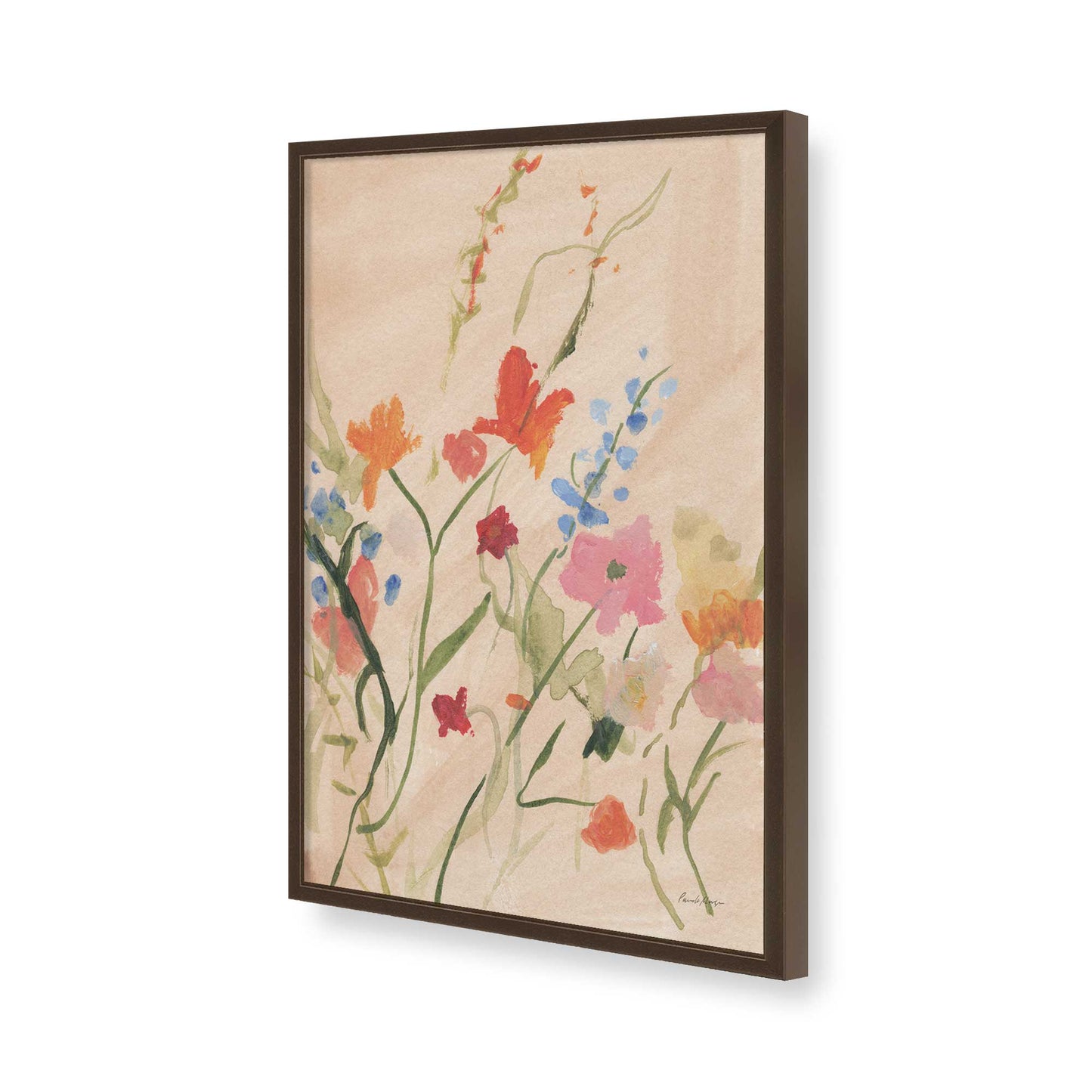 [Color:Brown], Picture of art in a Brown frame of the corner