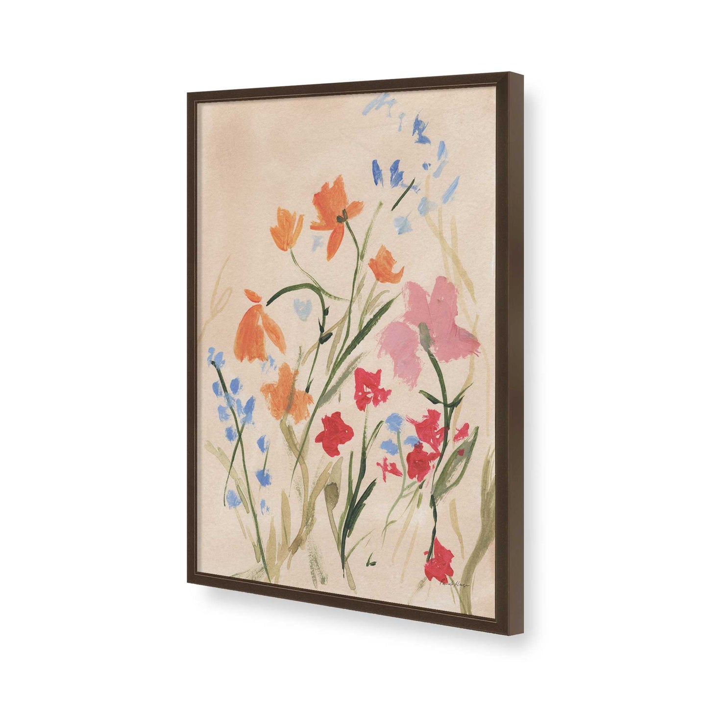 [Color:Brown], Picture of art in a Brown frame of the corner
