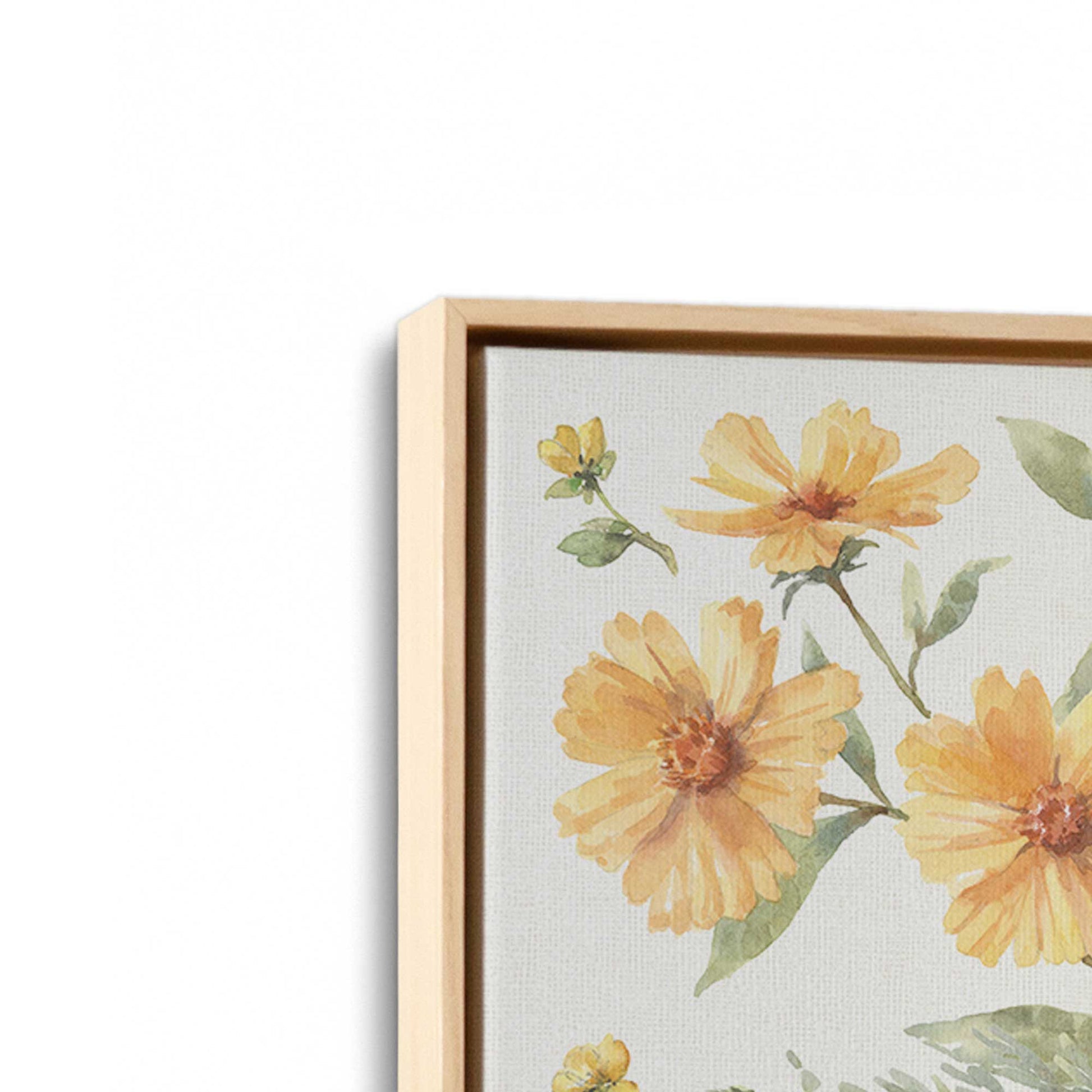 [Color:American Maple], Picture of art in a American Maple frame at an angle