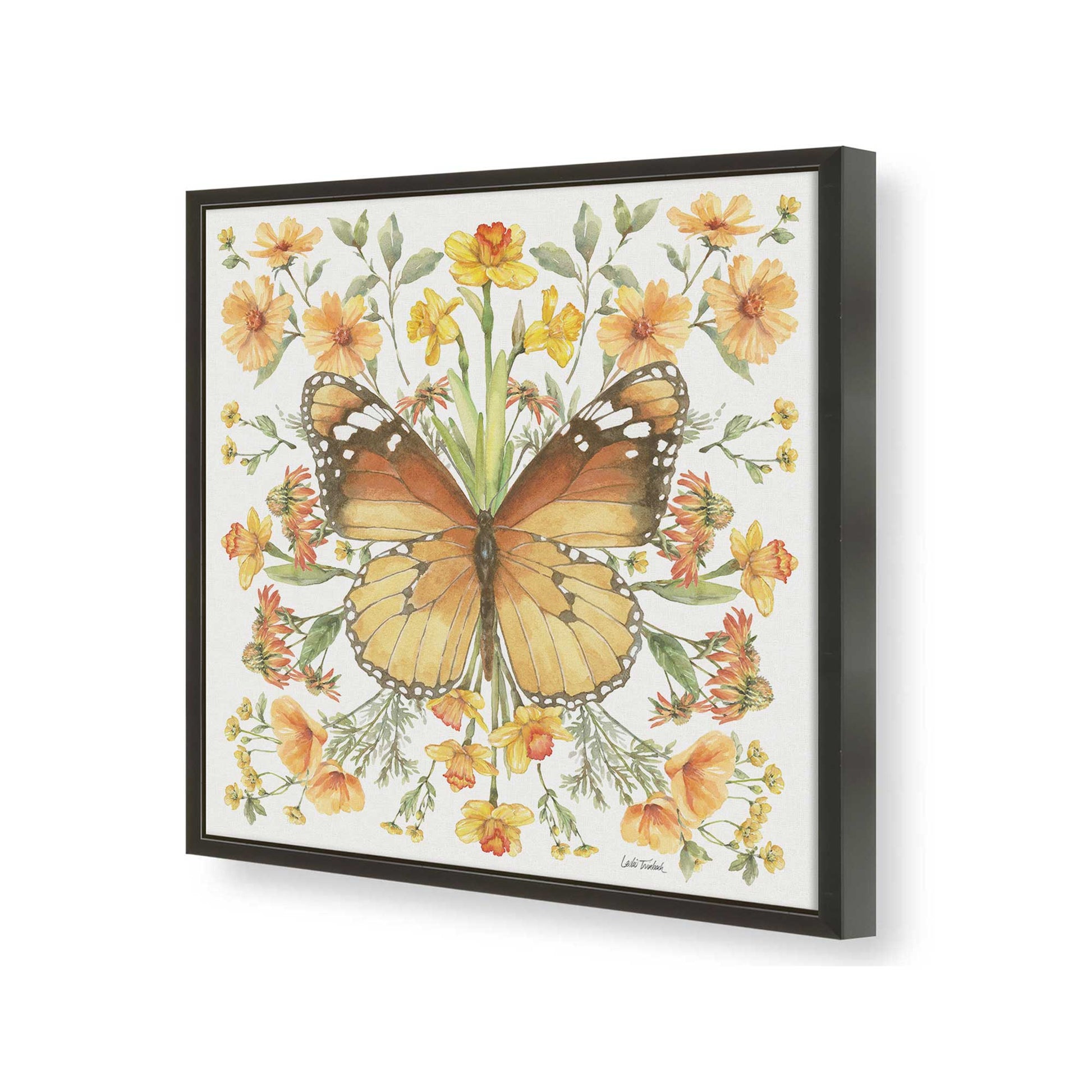 [Color:Satin Black], Picture of art in a Satin Black frame of the corner