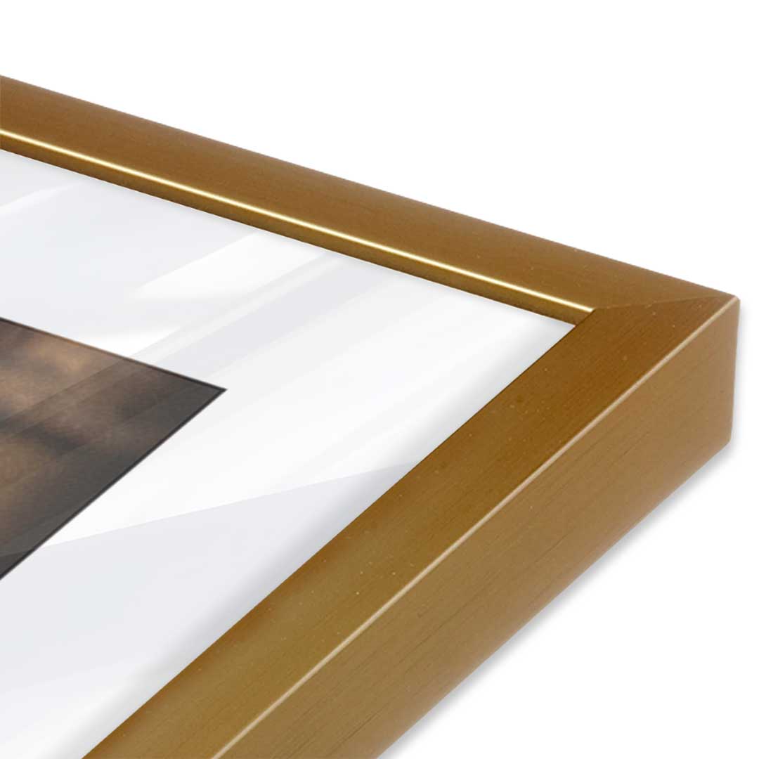 [Color:Polished Gold], Picture of art in a Polished Gold frame at an angle