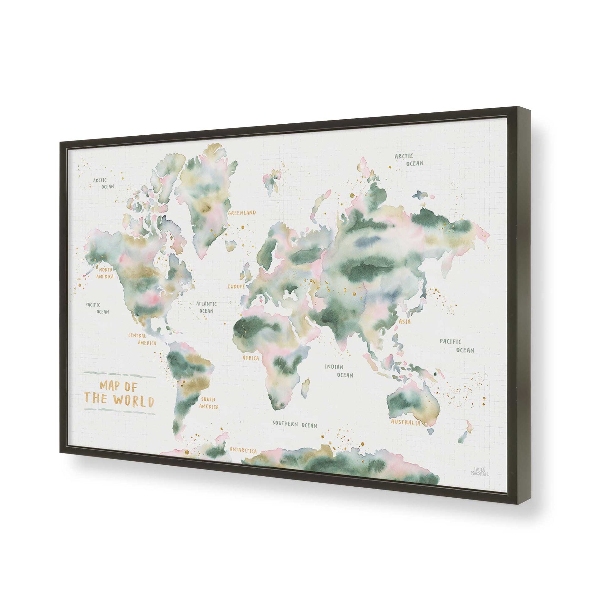 [Color:Satin Black], Picture of art in a Satin Black frame of the corner