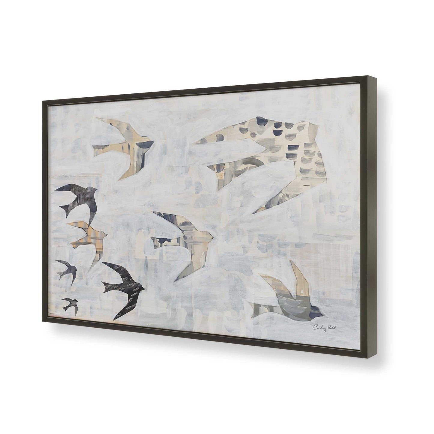 [Color:Satin Black], Picture of art in a Satin Black frame of the corner