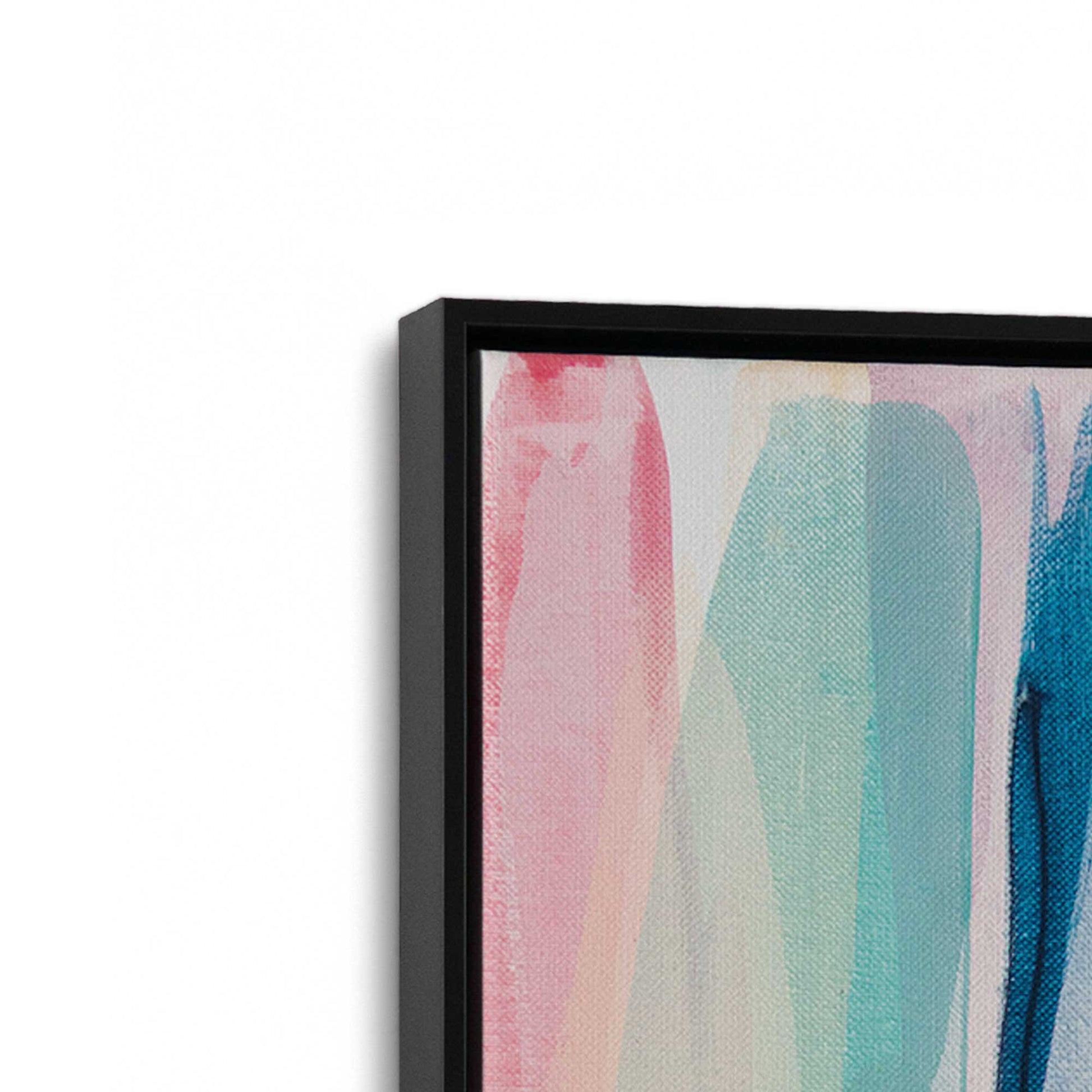 [Color:Satin Black], Picture of art in a Satin Black frame at an angle