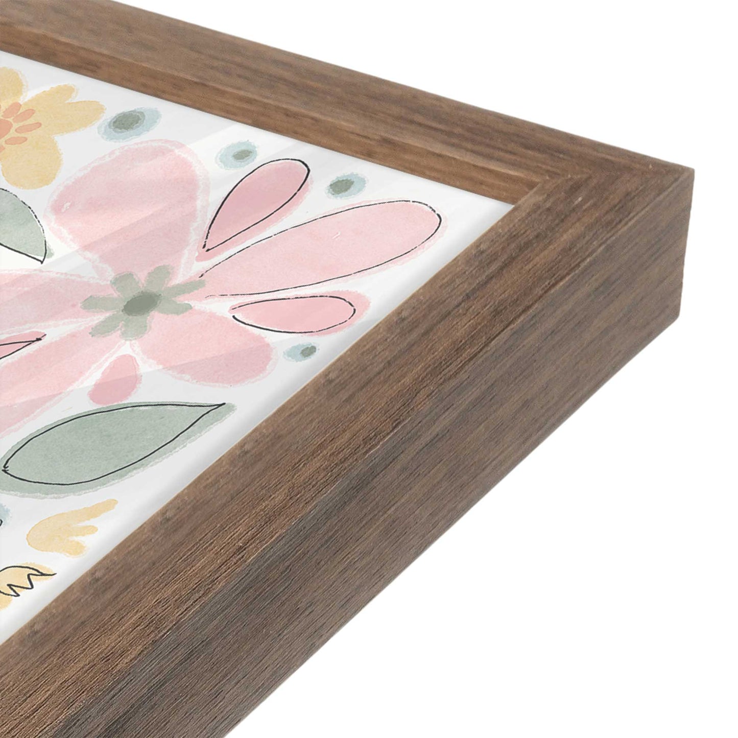 [Color:Walnut], Picture of art in a Walnut frame at an angle