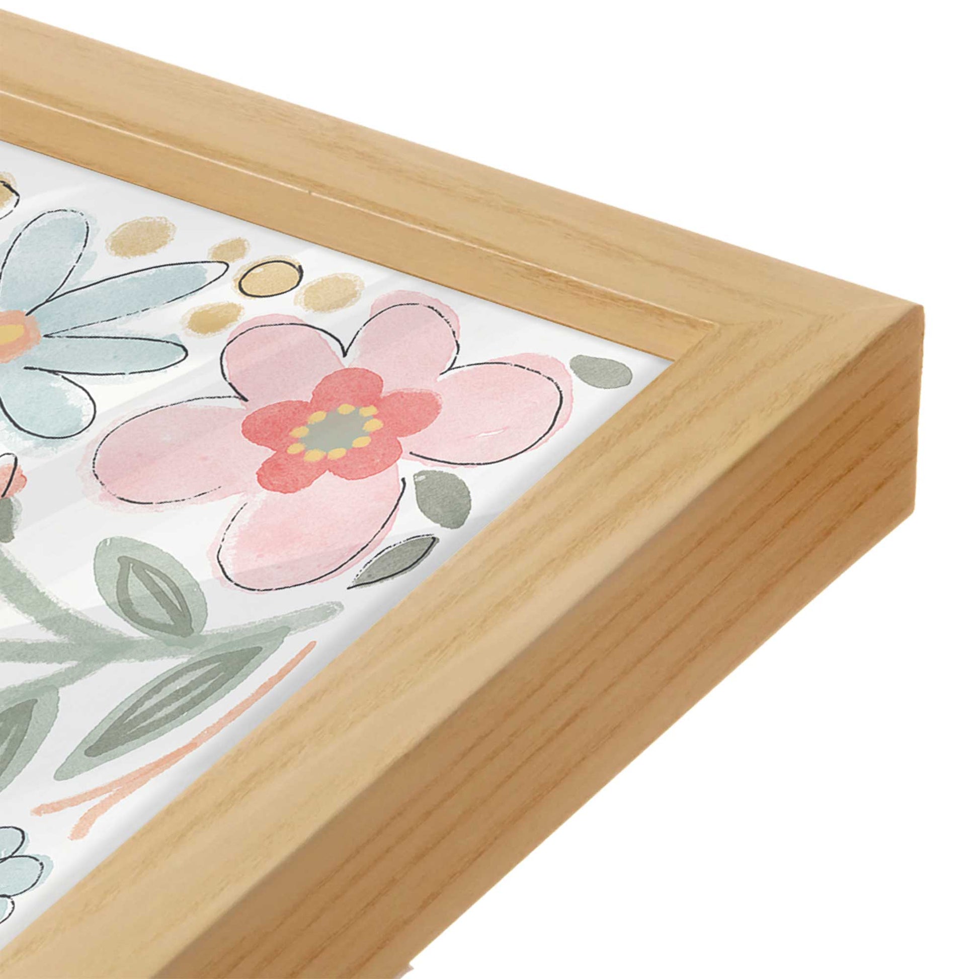[Color:American Maple], Picture of art in a American Maple frame at an angle