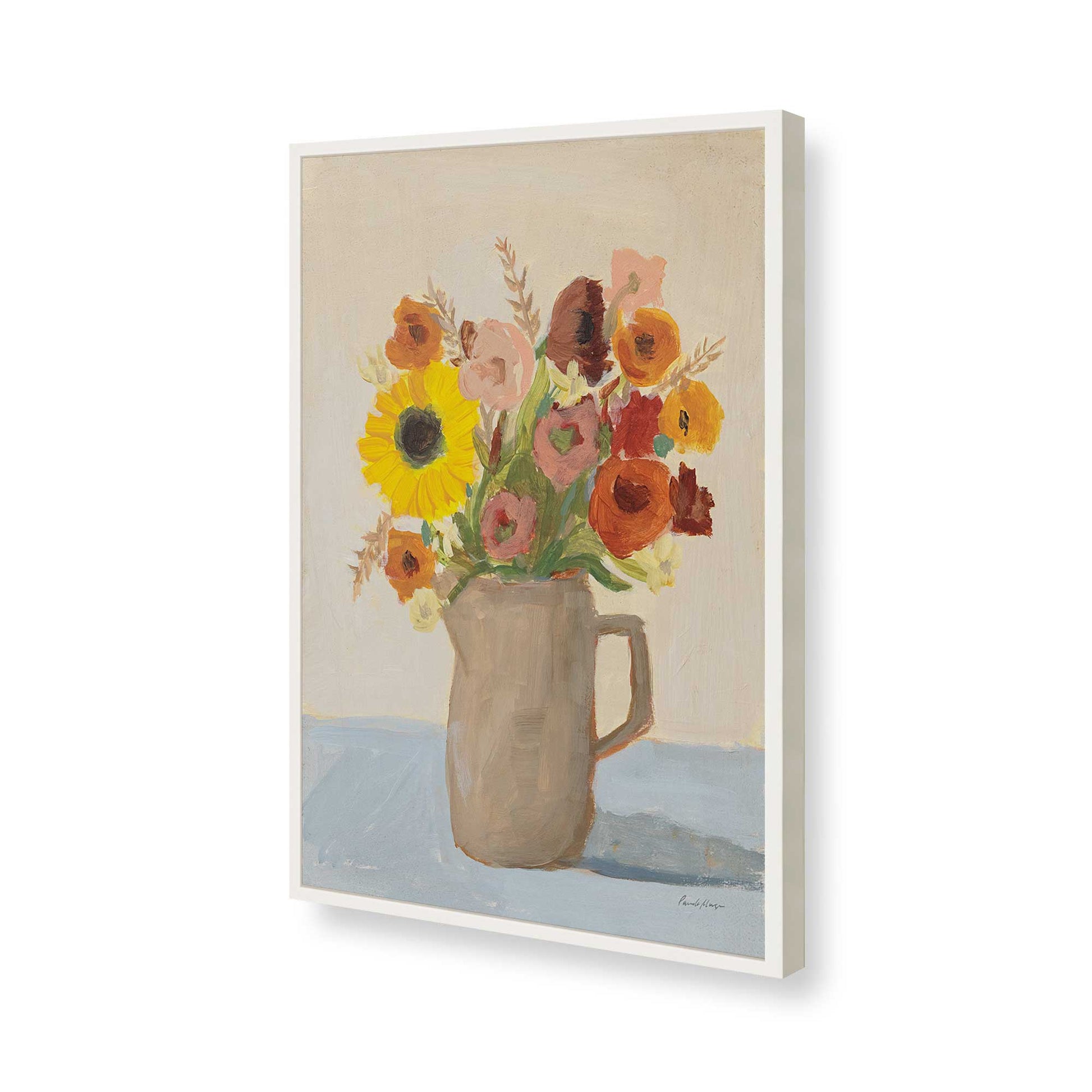 [Color:Opaque White], Picture of art in a Opaque White frame of the corner