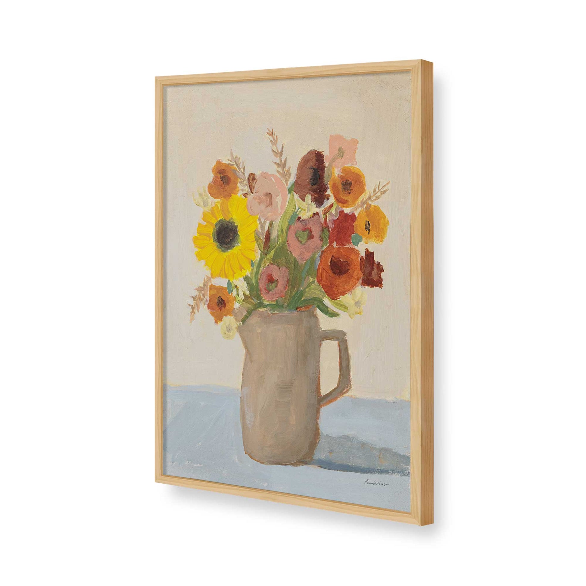[Color:American Maple], Picture of art in a American Maple frame of the corner