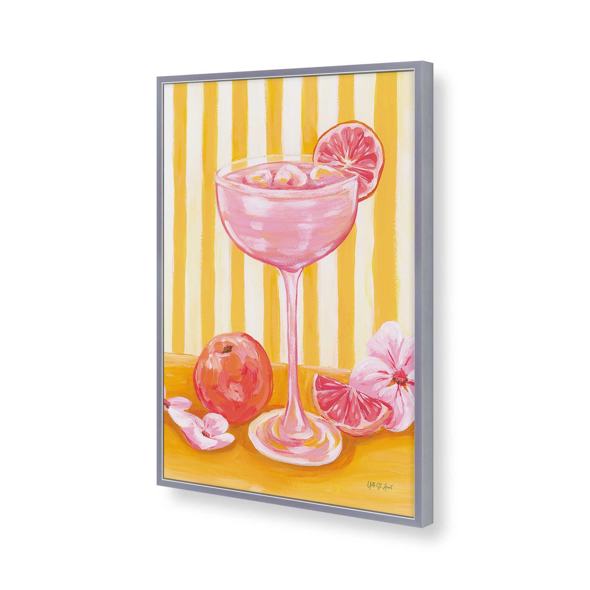 [Color:Polished Chrome], Picture of art in a Polished Chrome frame of the corner