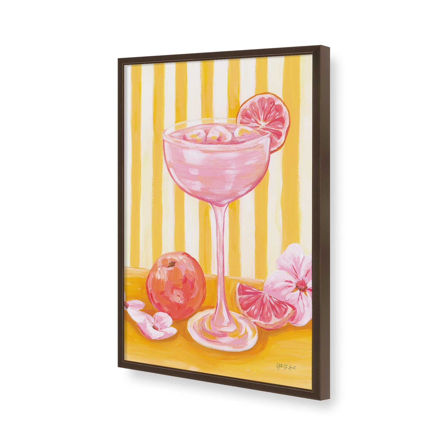 [Color:Brown], Picture of art in a Brown frame of the corner