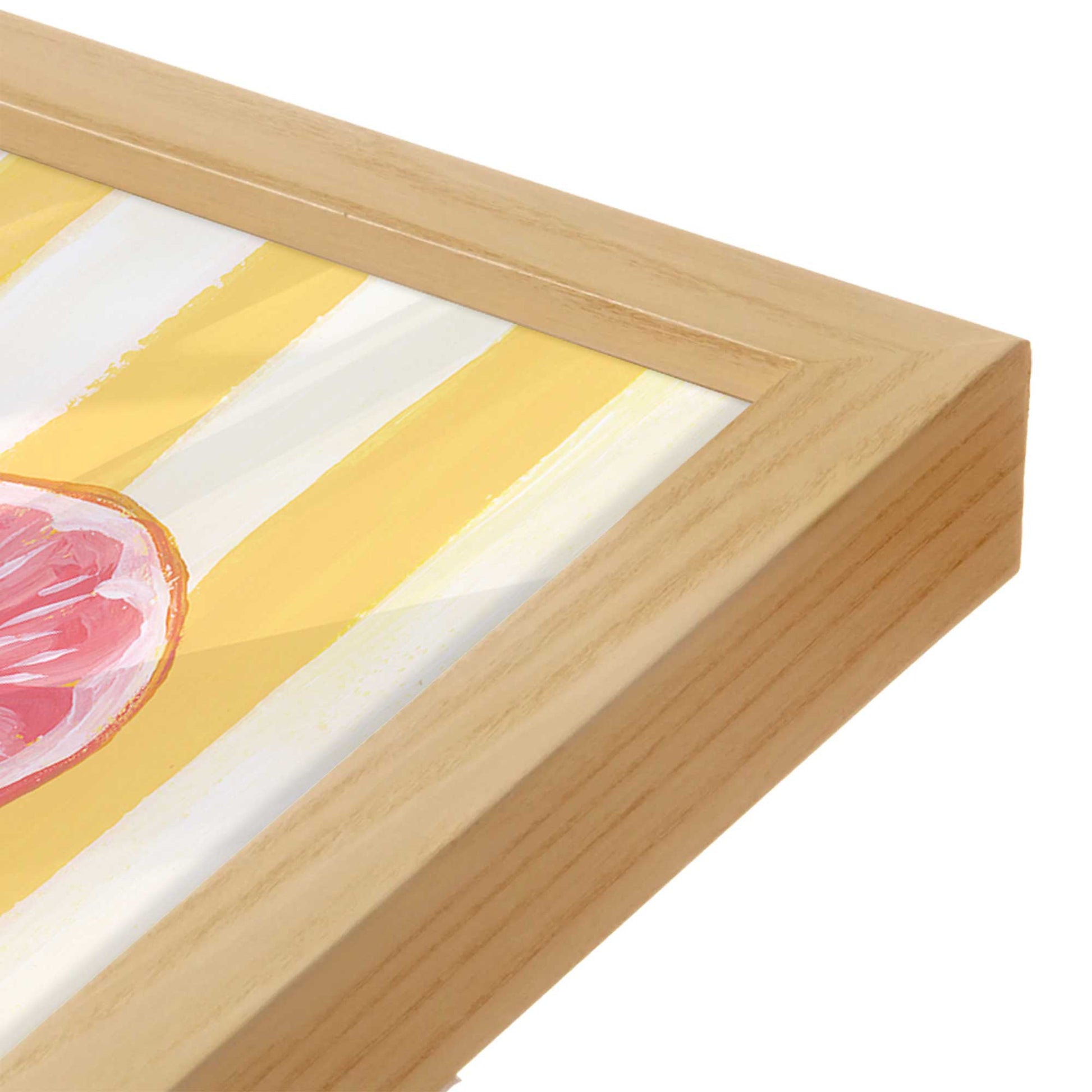 [Color:American Maple], Picture of art in a American Maple frame at an angle