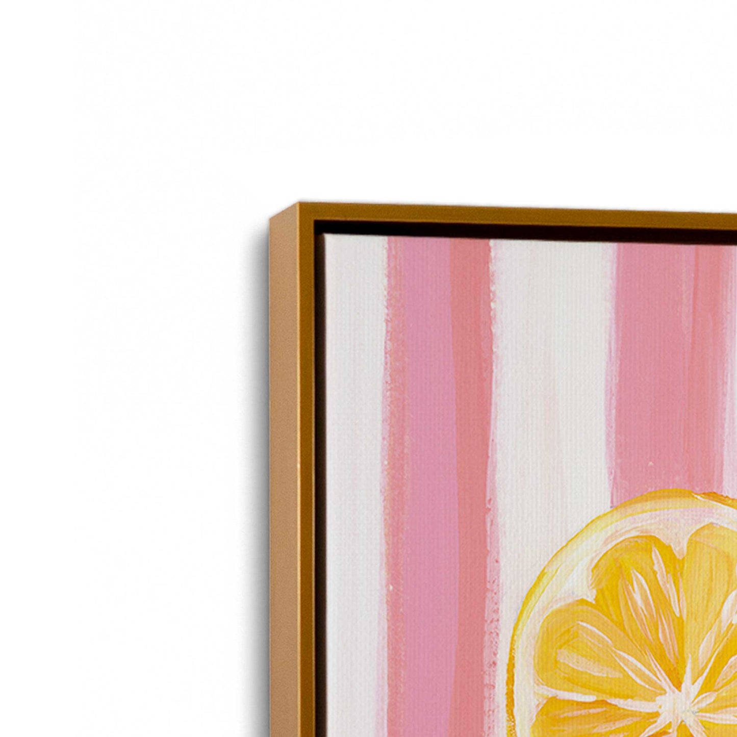 [Color:Polished Gold], Picture of art in a Polished Gold frame at an angle