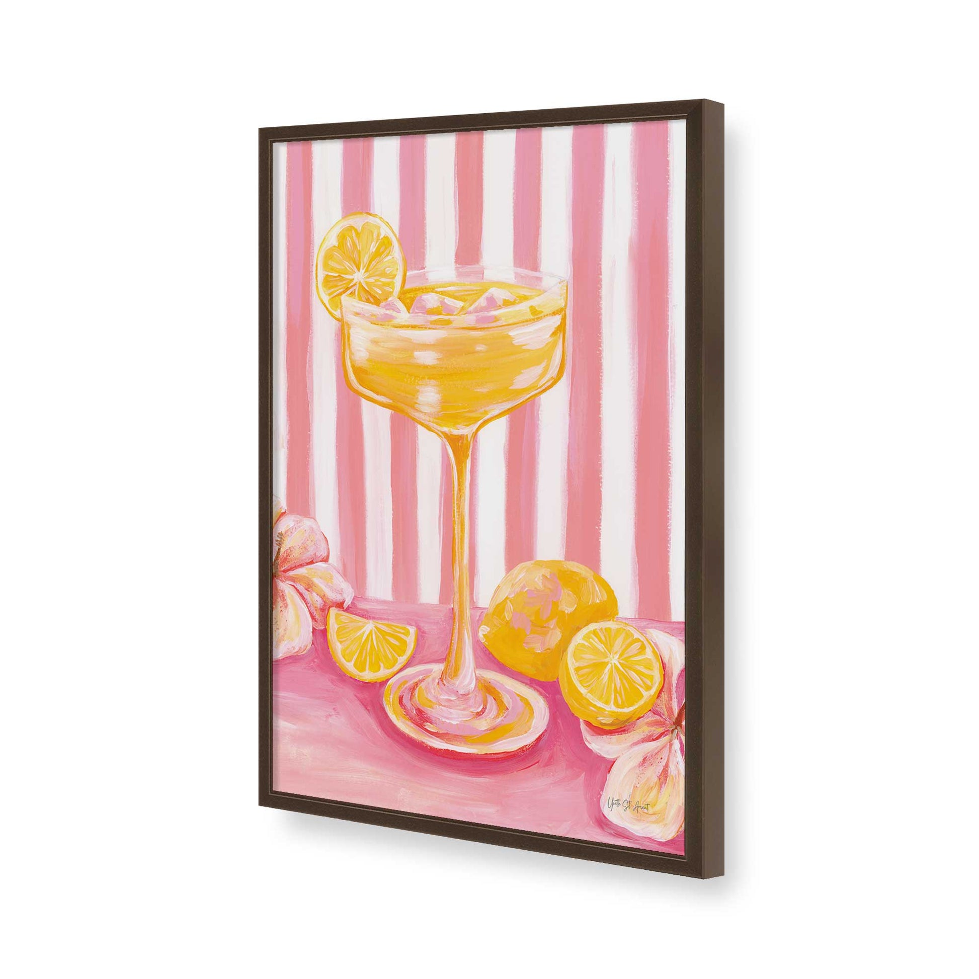 [Color:Brown], Picture of art in a Brown frame of the corner