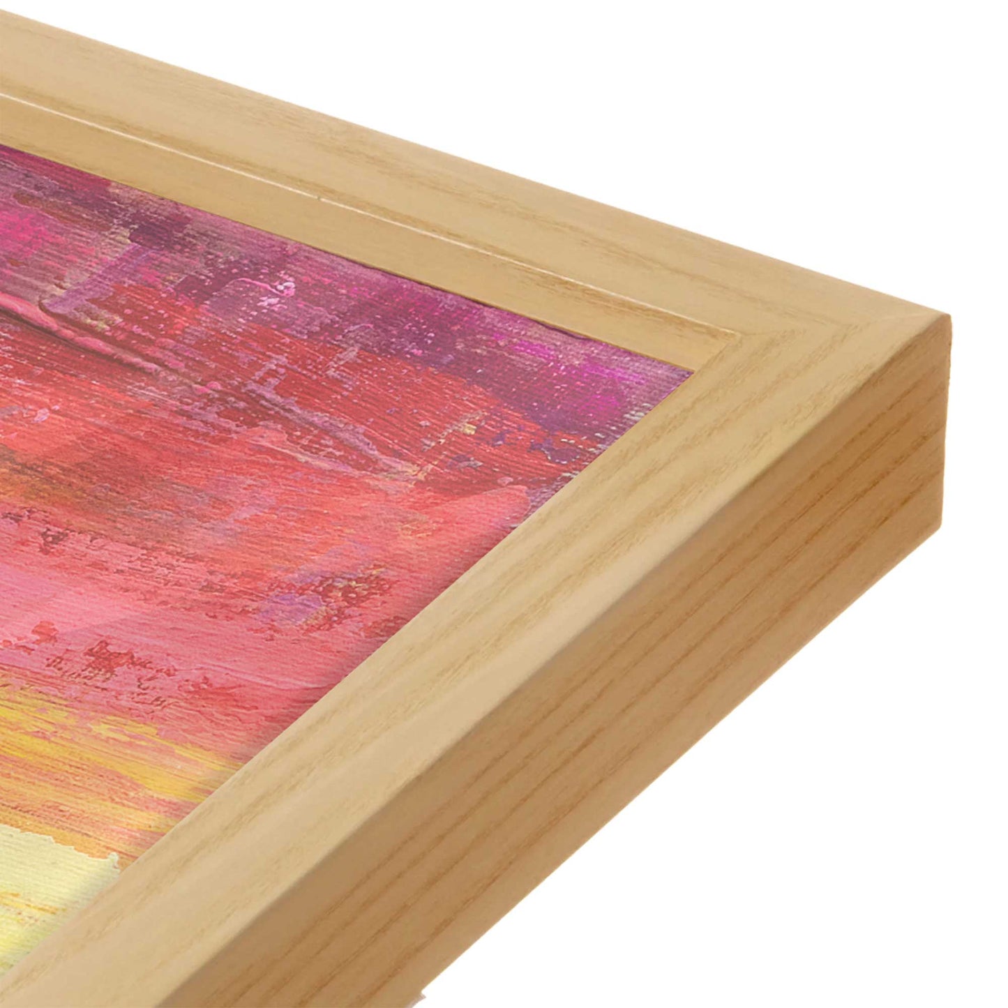 [Color:American Maple], Picture of art in a American Maple frame at an angle