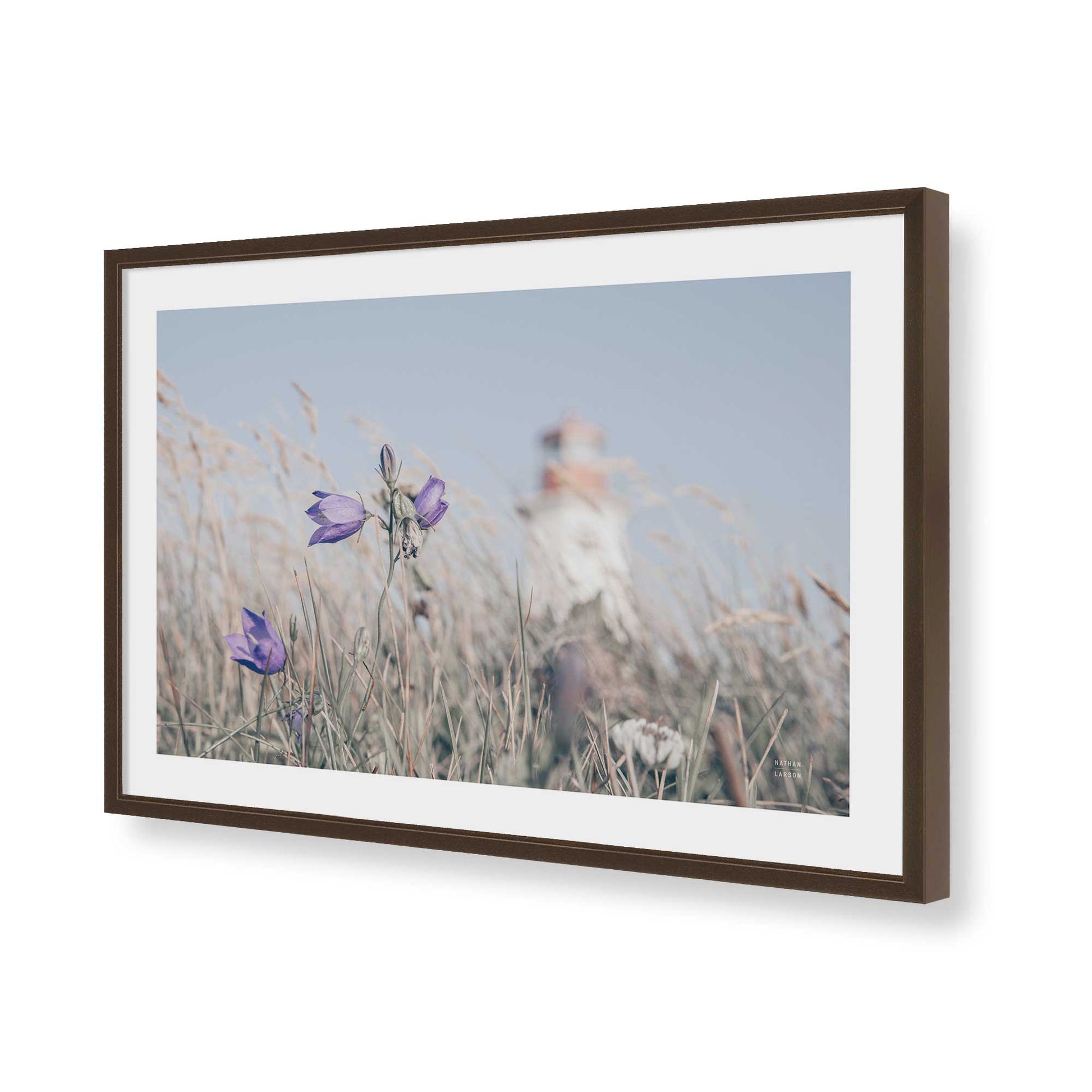 [Color:Brown], Picture of art in a Brown frame of the corner